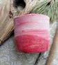 Small rustic mug,tea cup, water colour design red speckle no8 (no handle)