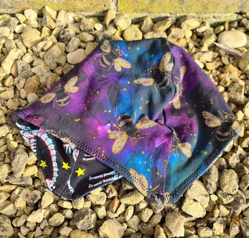 Reversable Bike Helmet Hat Adult M - Galaxy Bees & Funnybones 