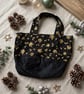 Black & gold Christmas bell eco-friendly reusable gift bag 