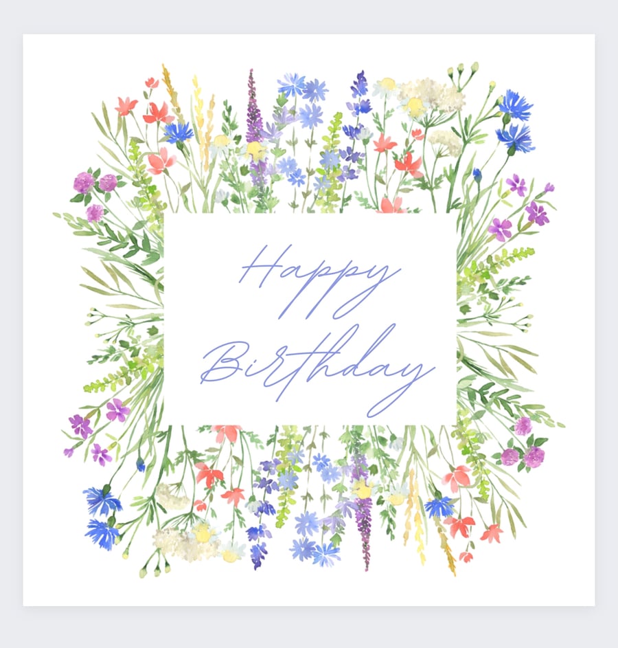 Birthday Card with flowers 