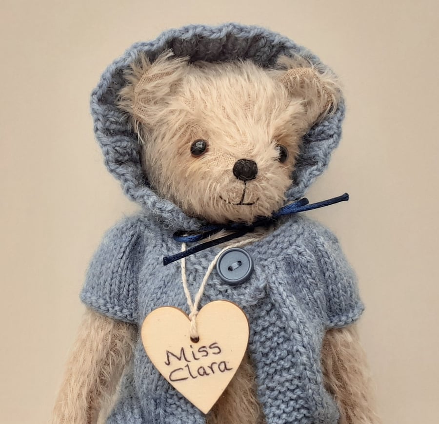 Miss Clara,dressed collectable teddy bear, mohair artist bear by Bearlescent 