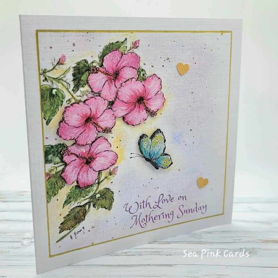Hibiscus Mother's Day Card - CUSTOM ORDER - card reserved for Jane
