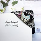 Black Butterfly Fabric Corner Bookmark 