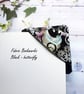 Corner Fabric Bookmark, Black Butterfly