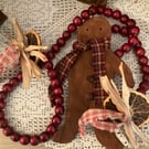 Gingerbread Man Beaded Garland
