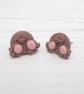 Rabbit tail stud earrings - Image 10