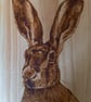Pyrography large & long Hare wooden board hanging decoration or chopping board