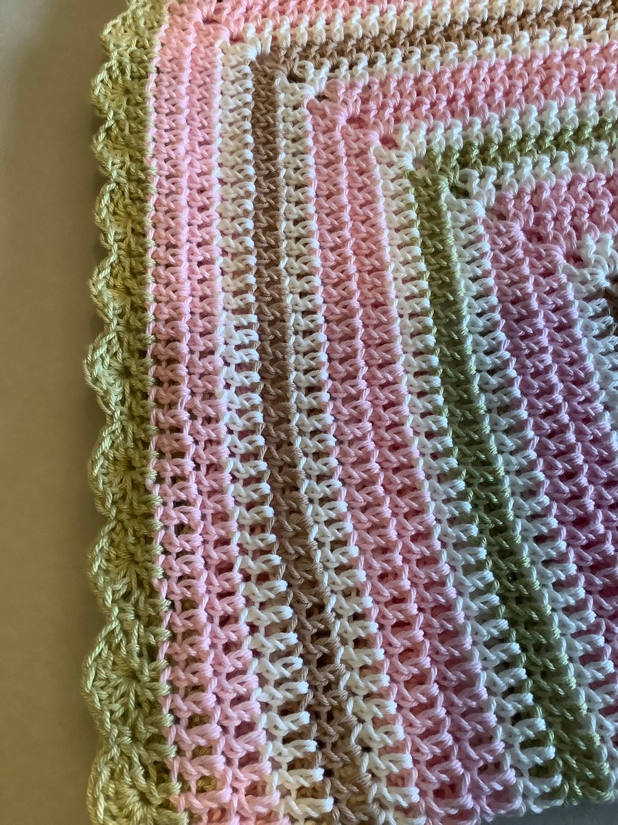 Pastel Hand Crocheted Baby Blanket