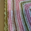 Pastel Hand Crocheted Baby Blanket