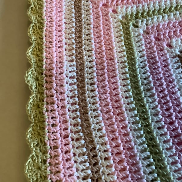 Pastel Hand Crocheted Baby Blanket