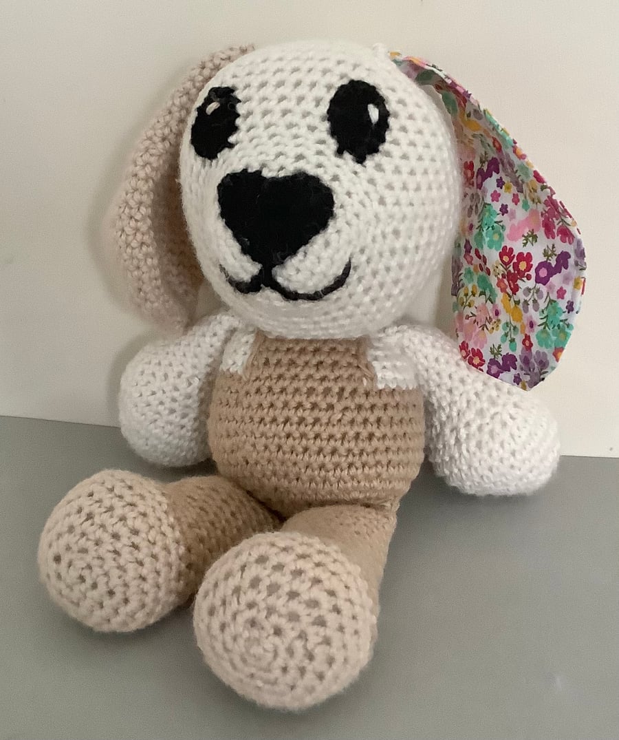 Hand Crocheted Puppy, Clothears.
