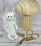 Spun Cotton White Squirrel Miniature Art Doll