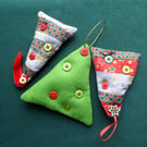 stitched textile hanging decorations