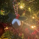 Christmas Pudding Needle Felted Decoration