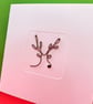 Wire Reindeer Christmas Card - Rudolph with a red resin nose - Image 4