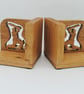 Wooden Cricketer Bookends - Oak - Image 3