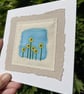 Sunflowers, hand embroidered keepsake card - Image 2