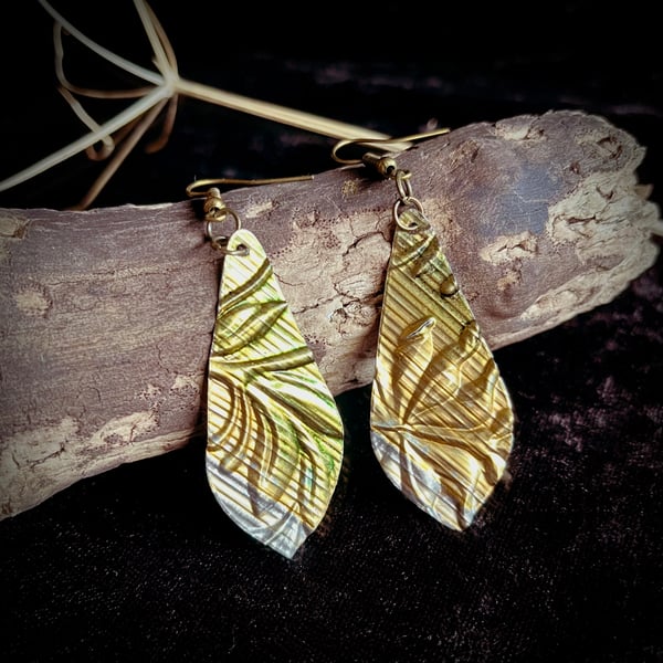 Embossed Upcycled Tin Earrings