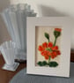 Hand Felted Zinnia Textile Artwork 