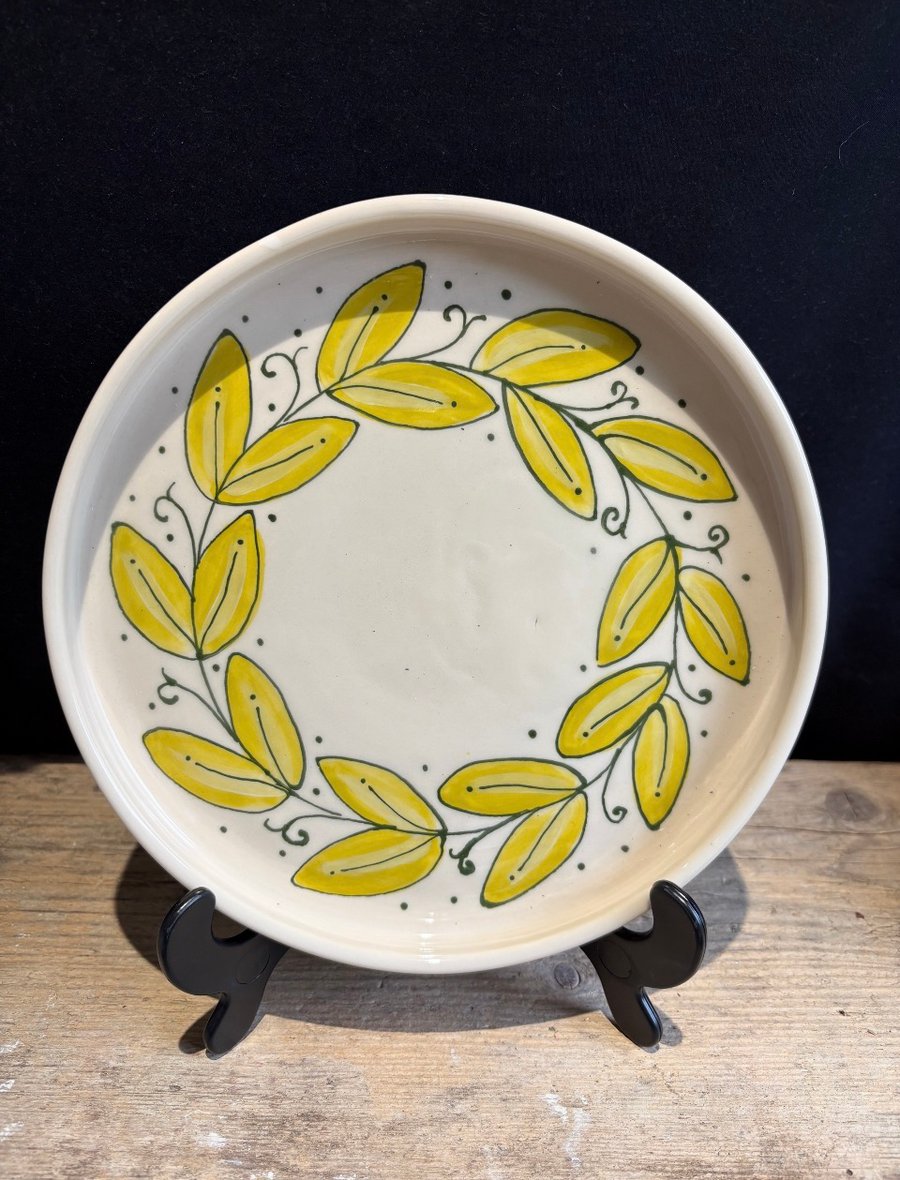 Perfectly Imperfect Wreath of Leaves wheelthrown plate