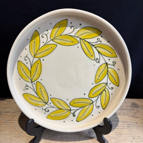 Perfectly Imperfect Wreath of Leaves wheelthrown plate