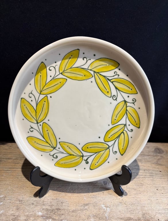Perfectly Imperfect Wreath of Leaves wheelthrown plate