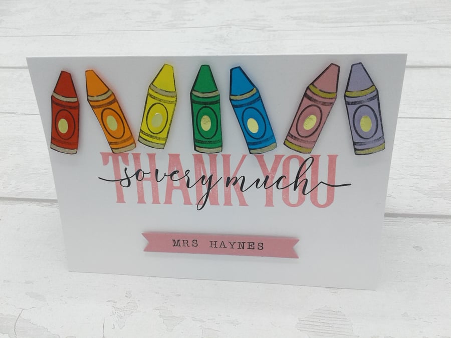 Teacher thank you cards. Personalised. Teachers. Teaching Assistants. Nursery.