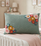 Felt Flower Throw Pillow, Sage Green Decorative Cushion - Luxury Home Decor - Image 1