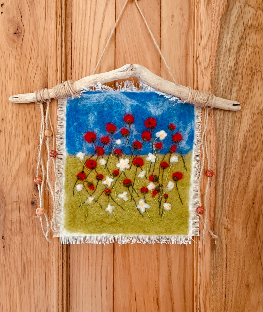 Poppy and Daisy wall hanging