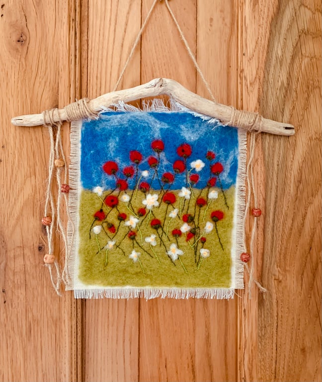 Poppy and Daisy wall hanging