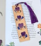 Pressed Flower Wooden Bookmark, Geranium Petals - Image 1