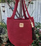 Made To Order- Crochet Shoulder Bag in Raspberry Red. Handmade Gift For Her - Image 3