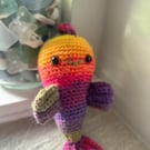 Crochet Rainbow Fish Ornament 