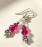 Hot Pink Sparkling Earrings in a Message Bottle - Image 2