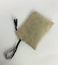 Mediterranean Olives Print Linen Zip-Up Pouch; Makeup Bag; Hand printed Purse  - Image 2