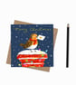 Christmas Robin Postbox Card - Blank Card - Greeting Card