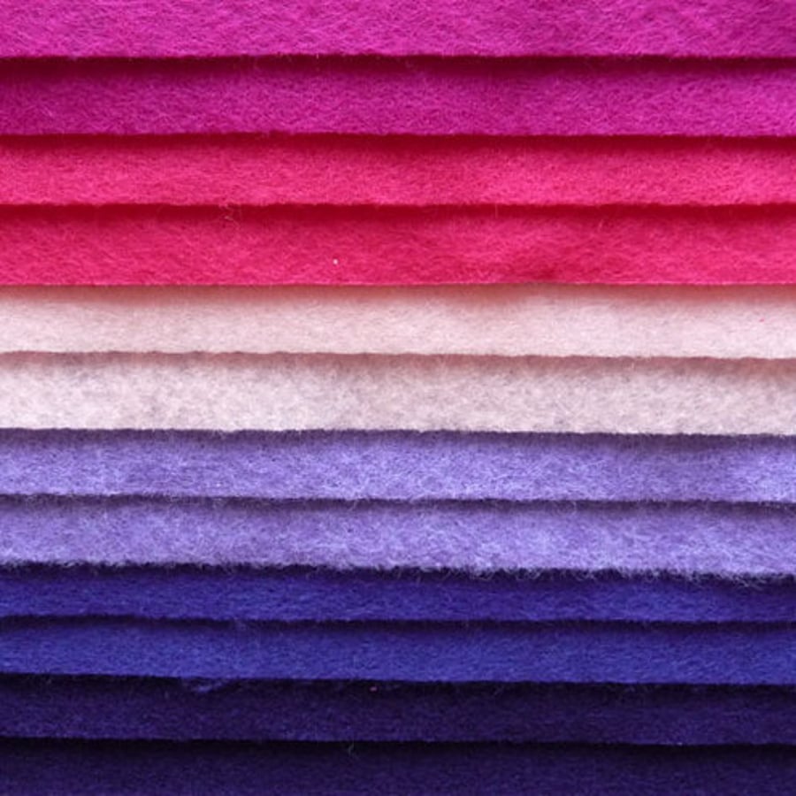 Felt - 'Pinks & Purples' Recycled Felt Sheets