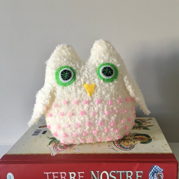 Hand made white  small  owl  ornament