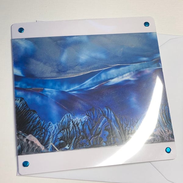 Seascape - Encaustic art wax painting seascape greeting card art