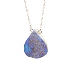 Druzy gemstone pendant necklace with chain