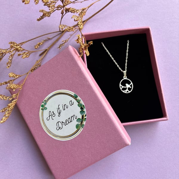 Sterling Silver Nightingale Pendant on 40cm Rope Chain