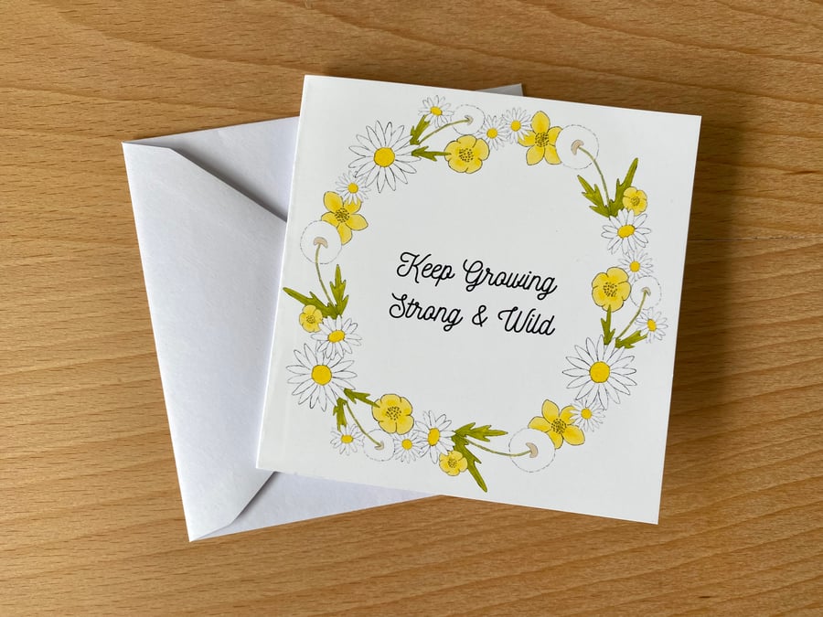 Flower Birthday Card wildflower greeting card