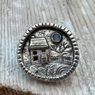 Moonstone Cottage Silver Brooch