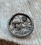 Moonstone Cottage Silver Brooch