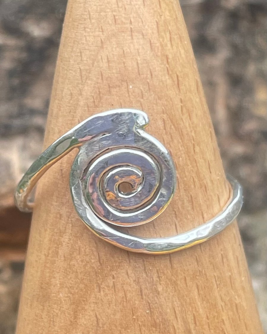 Surfs Up Handmade Spiral wave ring 