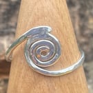 Surfs Up Handmade Spiral wave ring 