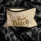 Bad Bitch Vibes makeup, stationery canvas zip pouch