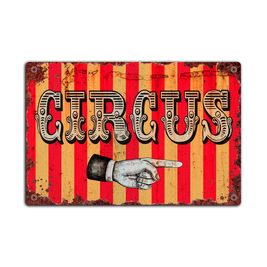 Vintage Style Circus Metal Sign, Funfair Plaque, Carnival Plaque