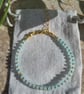 Pale Blue Frosted Glass Rondelle Bead Bracelet  - Image 4