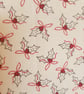 Fabric Christmas Gift bag: holly leaves on cream - Image 4